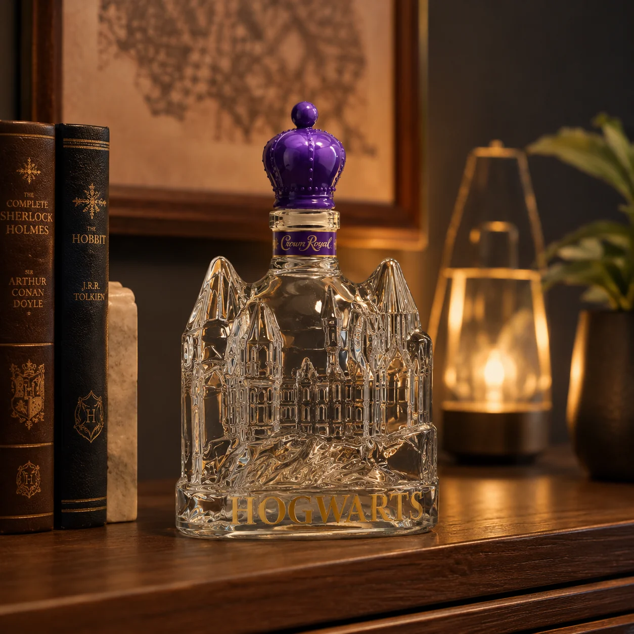 Decantador de Whisky con Diseño de Castillo Medieval, Garrafa de Vino de Cristal con Corona en Relieve 3D, Artículos de Bar de Lujo para el Hogar