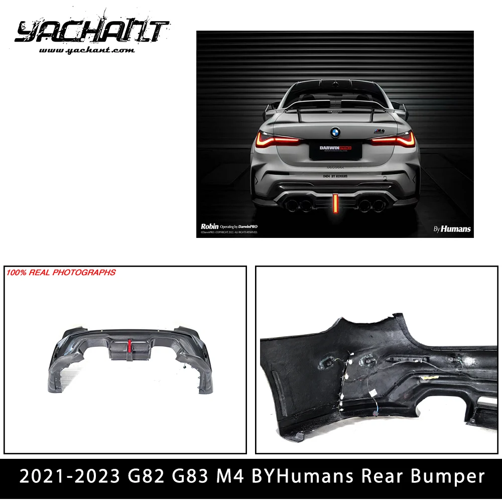 Carbon+ Fiber Glass PCF Rear Bumper Fit For 2021-2023 G82 G83 M4 Rear bar