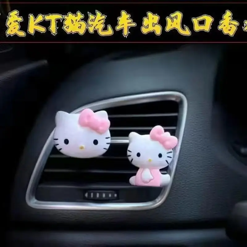 Sanrios Car Aromatherap Hello Kittys Car Air Vent Ornament Cartoon Perfume Lasting Deodorization Kuromi Car Accessories Toy Gift