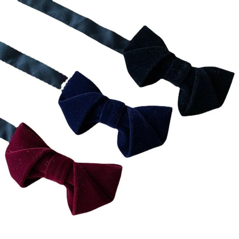 good blue red wool Women children velvet boy girl men flexible green color bow tie male man wedding businessblack accessories