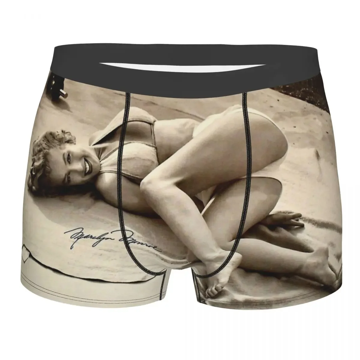 Marilyn Sexy Goddess Workout Photoshoot Underpants Breathbale Panties Men's Underwear Print Shorts Boxer Briefs