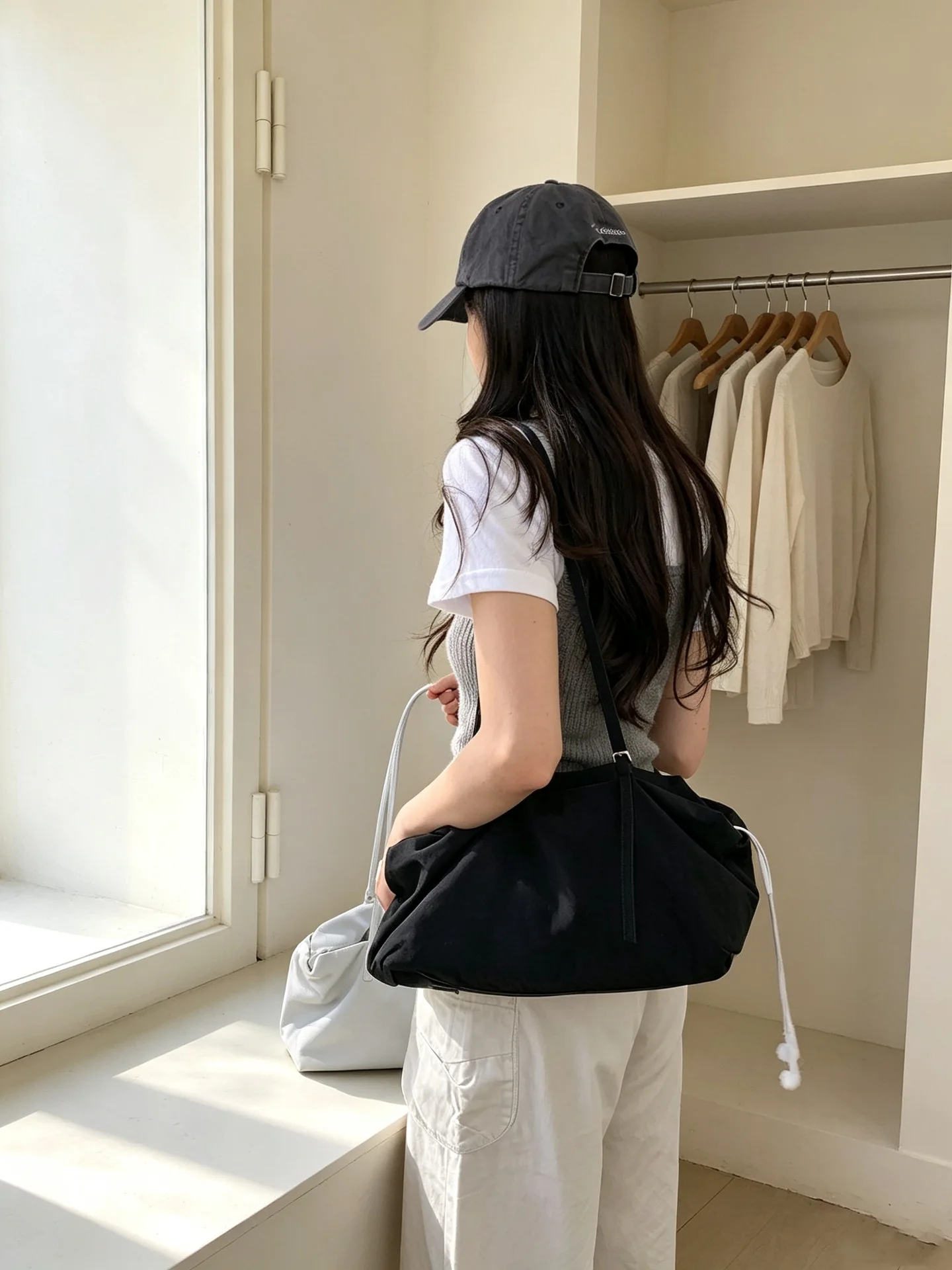 2026 – Neuerscheinung – Große Pendler-Umhängetasche – Minimalistische Mode – Kissen-Stil Damenhandtasche – Leichtgewicht-Nylon – Detail 6