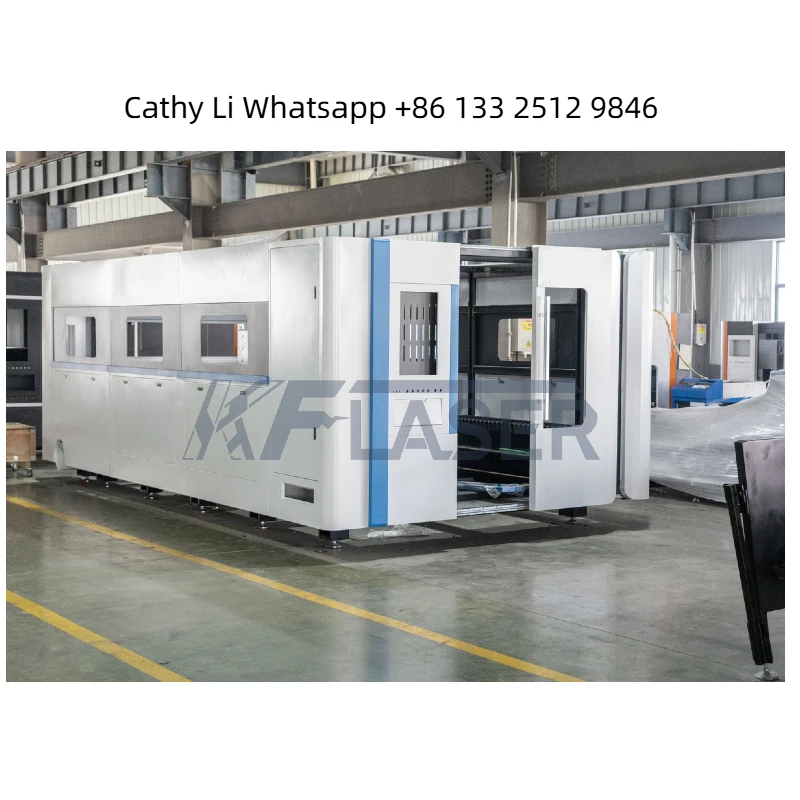 China Enclosing CNC Fiber Laser Cutting Machine High Power Full Cover Laser Cutting Machine 3000W 6000W 12KW