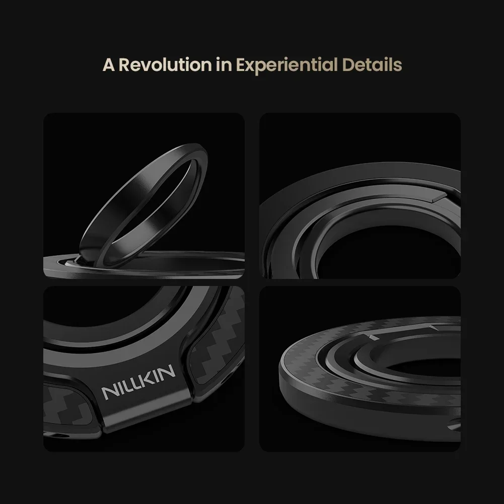 NILLKIN FiberSnap حامل حلقي مغناطيسي لهاتف iPhone 16 15 14 13 12 Pro Max حامل مغناطيسي قوي لهاتف SamsungS25 S24 S23 S22 S21Ultra