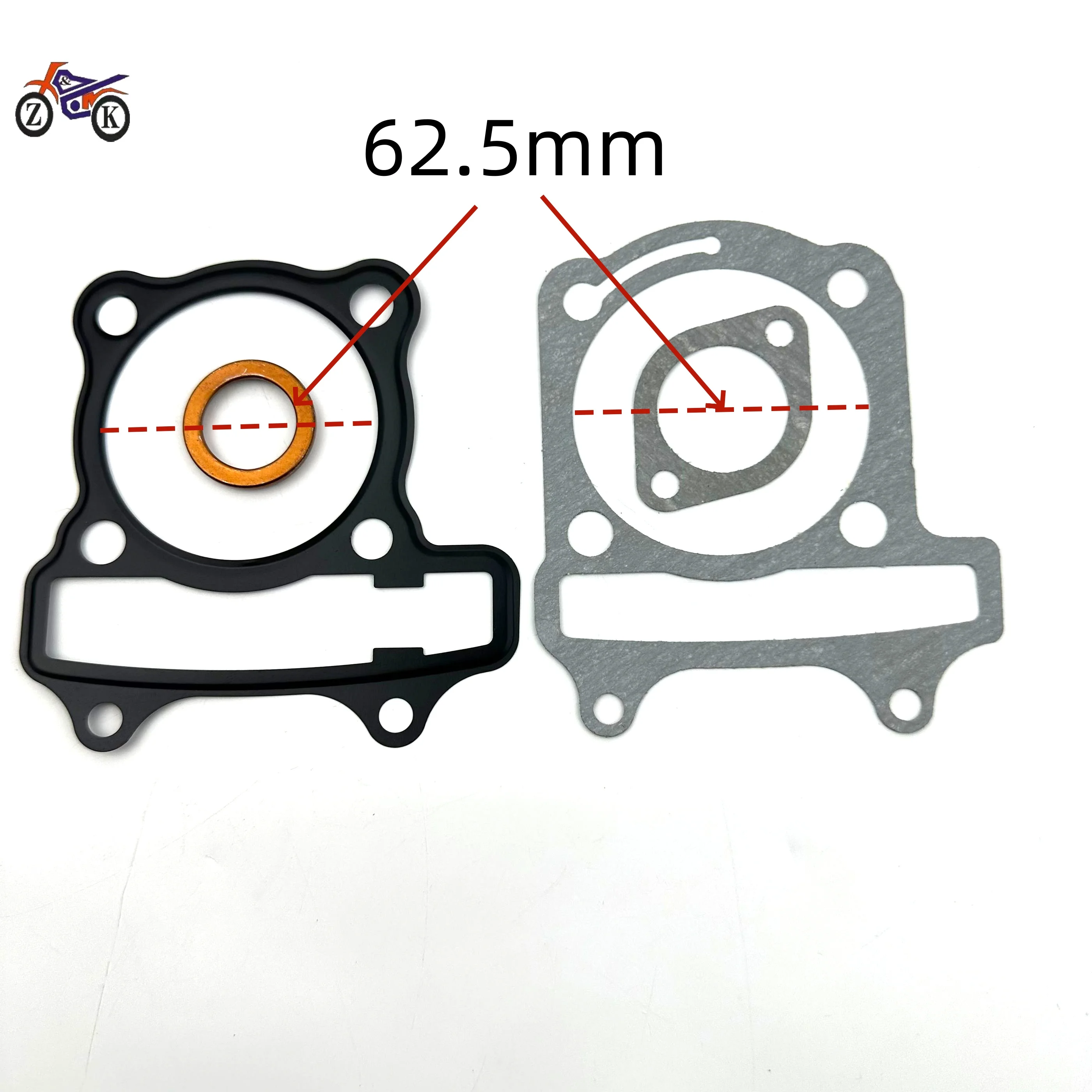 62.5mm Cylinder Head Gasket Kit 2PCS For GY6 170cc 180cc 200cc 1P63QML 4 Stroke Engine Chinese ATV Go Kart