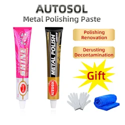 AUTOSOL-pasta de pulido de Metal alemana, bolsa de banda de Metal para reparación de arañazos, cobre con cremallera, grado alimenticio para pulir vajilla, 50g/100g