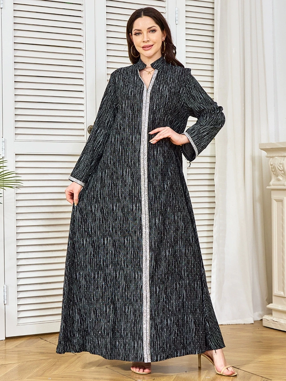 Ramadán de Oriente Medio bata musulmana de lujo bata de moda vestido largo de mujer nuevo conjunto de diamantes vestido de manga larga vestido de mujer