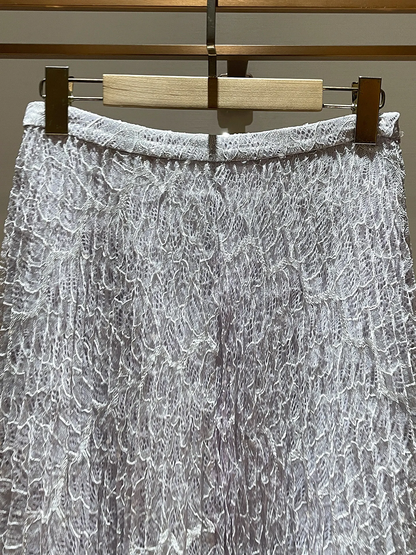 Lace splicing 26 new high-waisted and thin A-shaped pleated skirt