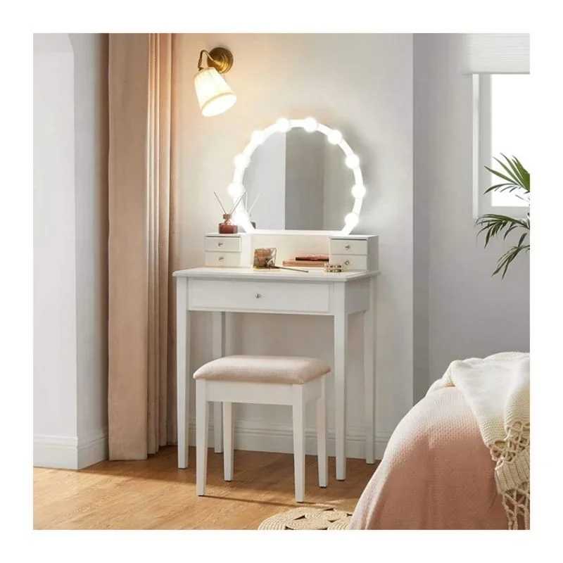 

'Modern white dressing table designs for bedroom makeup vanity table mirror with lights