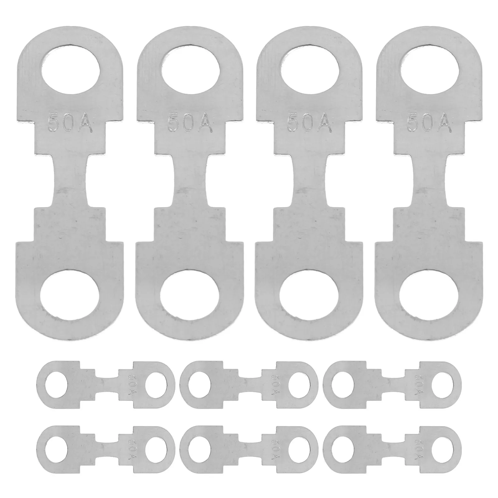 

30Pcs Flat Plate Automotive Fuse Sheets Metal Strip for Car Truck Circuit Protection Universal Replacement 30A 40A 50A Silver