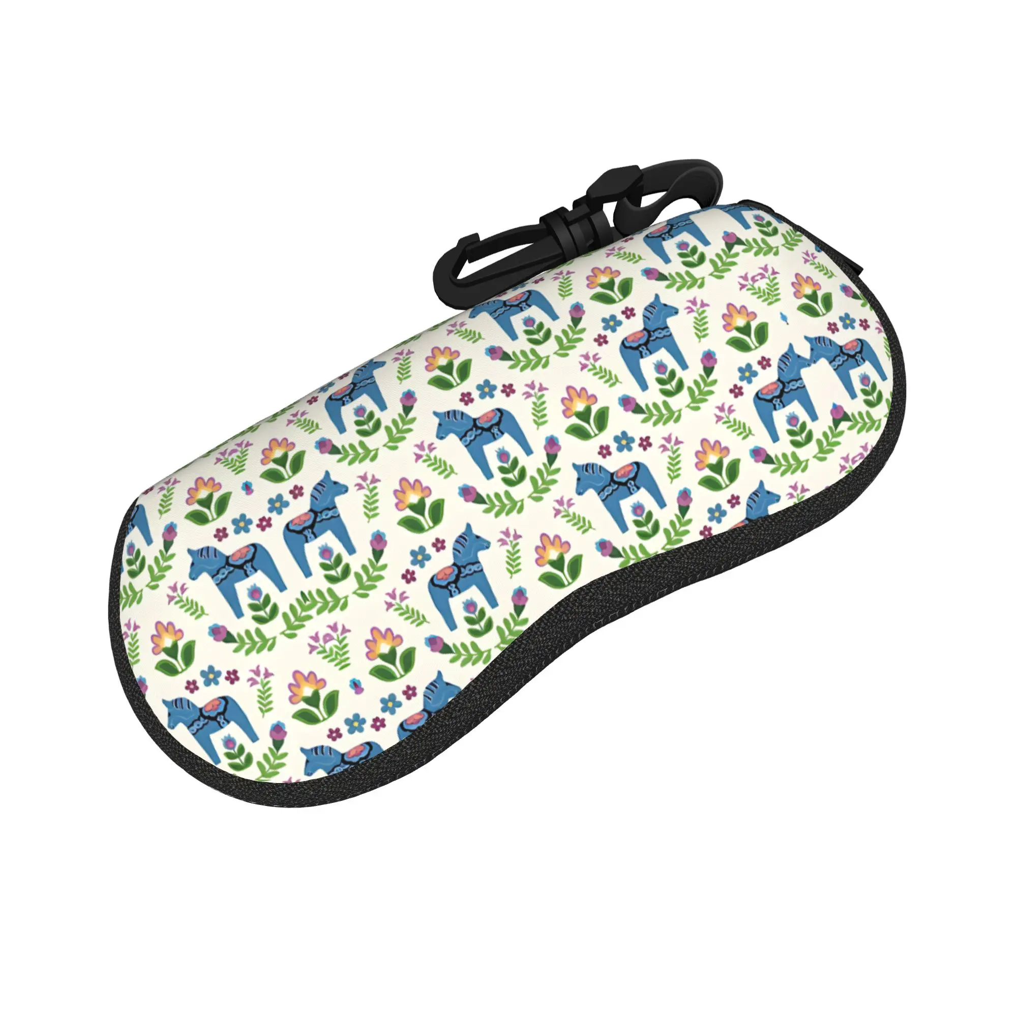 Colorful running horses Glasses Case Women Men New Zipper  Eyeglasses Storage Box Kawaii Eye Contacts Case