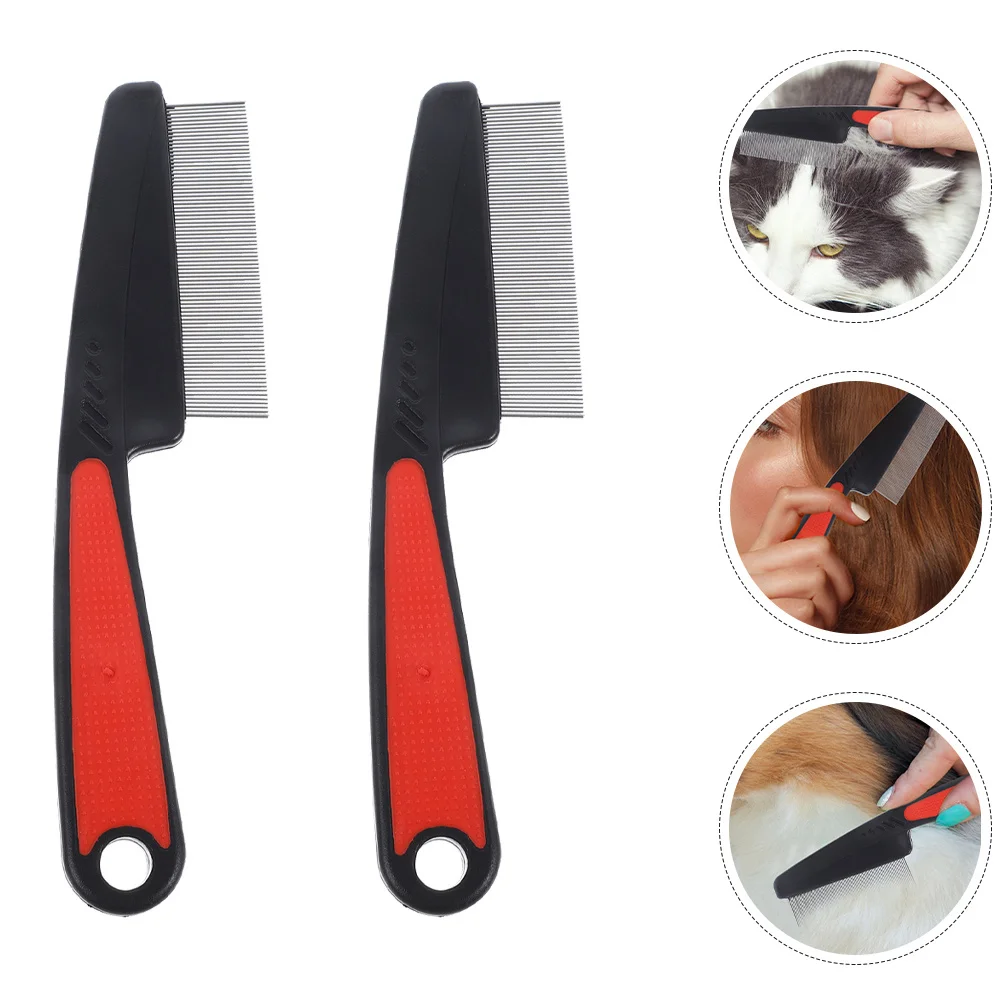 

2Pcs Fine Tooth Metal Combs Stainless Steel Anti Static Hair Comb for Dandruff Removal Portable Styling Tool Unisex Design