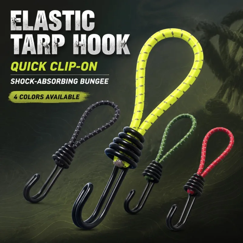 Camping Bungee Cord Double-J Hooks Elastic Straps Bungee Cords High Elasticity Latex Tied Rope Bicycle Luggage Lanyard