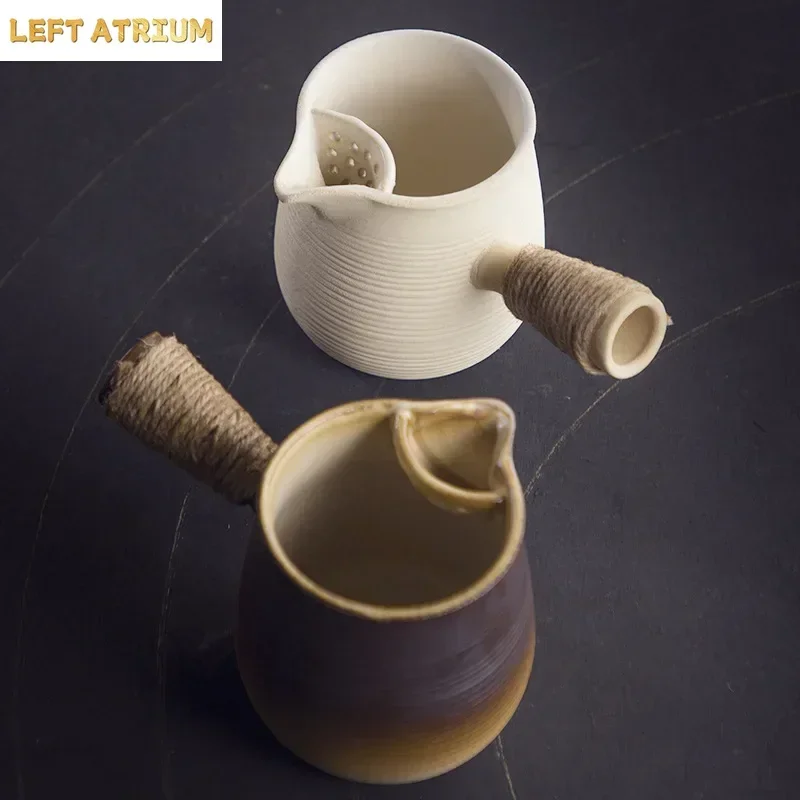 Clay Stove with Grilled Handle, Teapot Aged White Dedicated Cooking Tea Pot, Firewood Burning Boil Water, Chinese Style Utensils