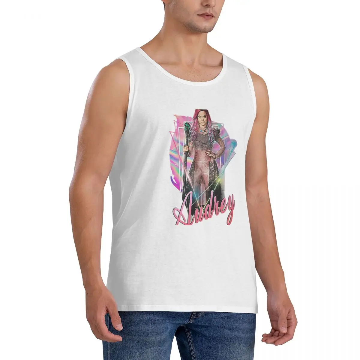 100% Cotton Audrey The Queen Of Mean - Descendants 3 Sleeveless T-Shirt Men Workout Sports Clothing Tops Men's Crew Neck Vest