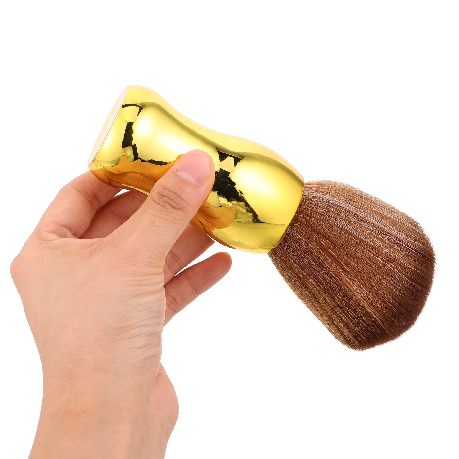 

Barber Neck Duster Brush Metal Handle Hair Cleaning Tool For Loose Hair Removal Soft Fiber Bristles For Salon Home Use -