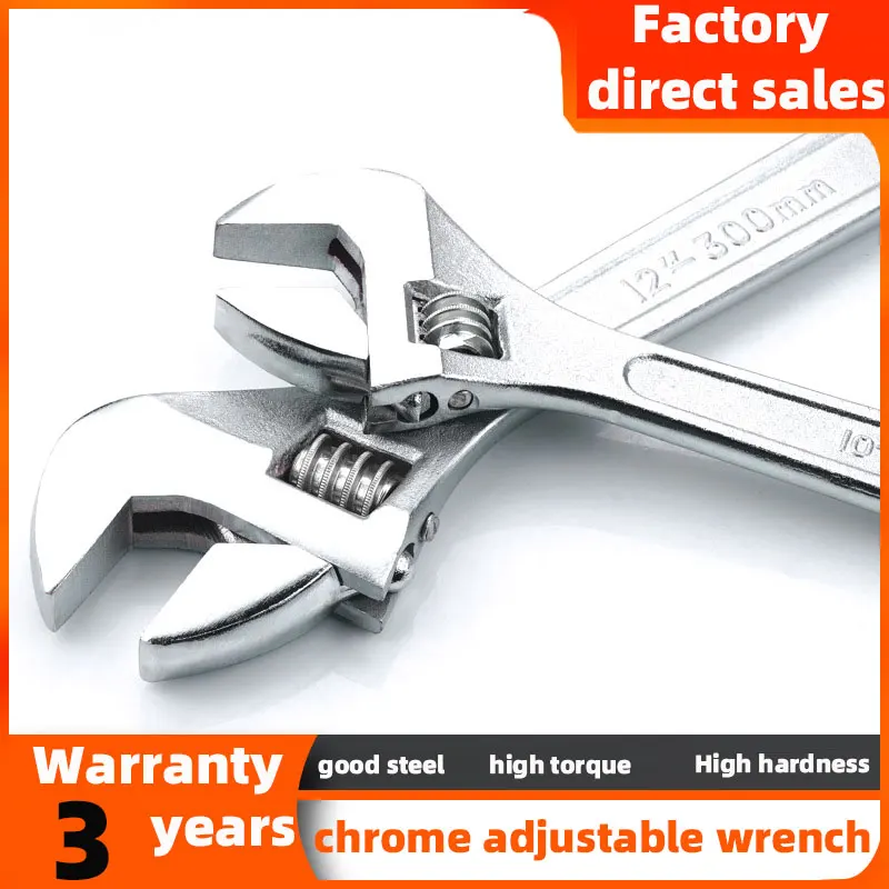 

Adjustable Wrench Car Repair Metric Spanner Nut Keys Head Wrench Set Hand Tools Kit Mechanical Work Tool Adjustable Wrench