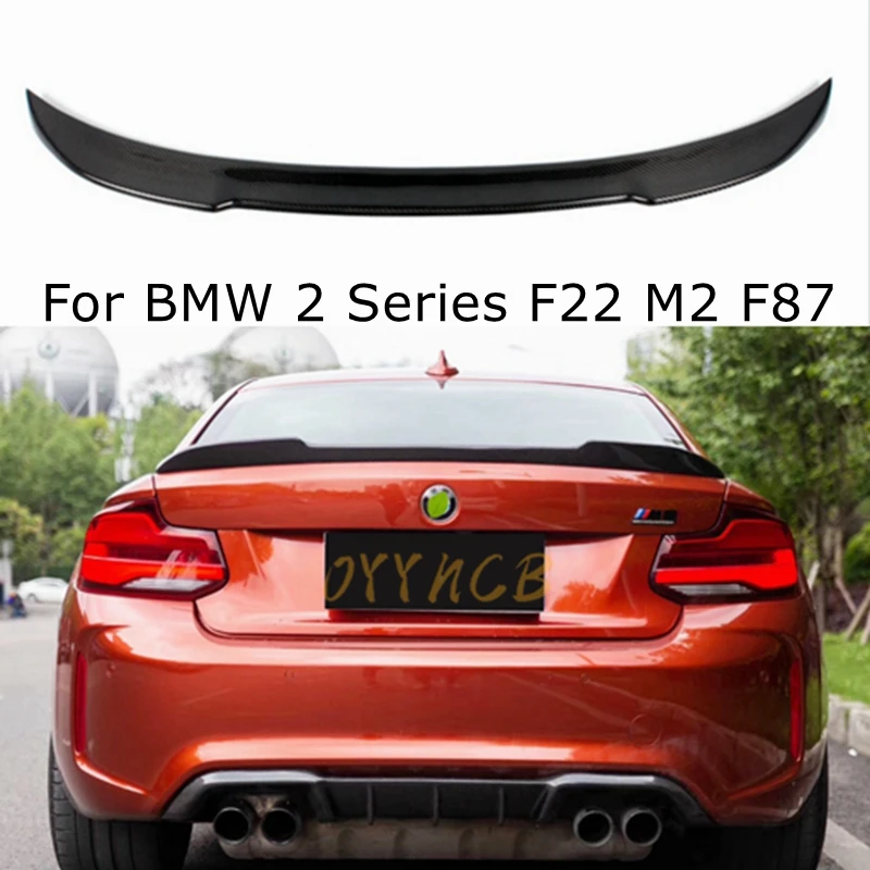 For BMW 2 Series F22 F23&M2 F87 CS Style Carbon Fiber Rear Spoiler Trunk Wing 2014-2020 FRP Gloss Black Forged Carbon