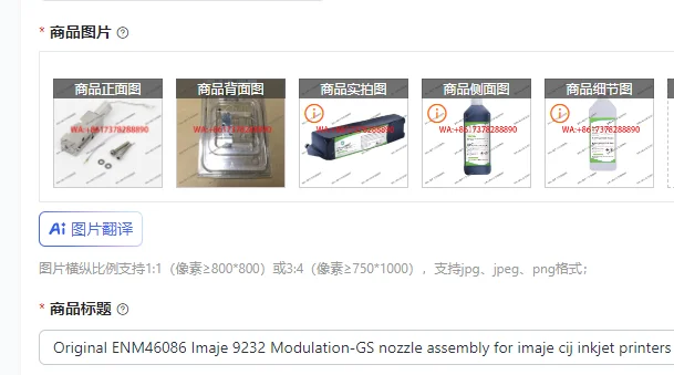 

Original ENM46086 Imaje 9232 Modulation-GS nozzle assembly for imaje cij inkjet printers