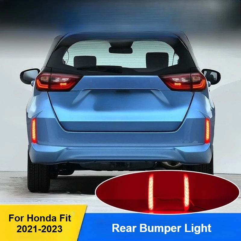 

Для Honda Fit 2021 2022 2023, отражатель заднего бампера, светодиодный указатель поворота, предупредительный световой сигнал заднего тормоза, аксессуары