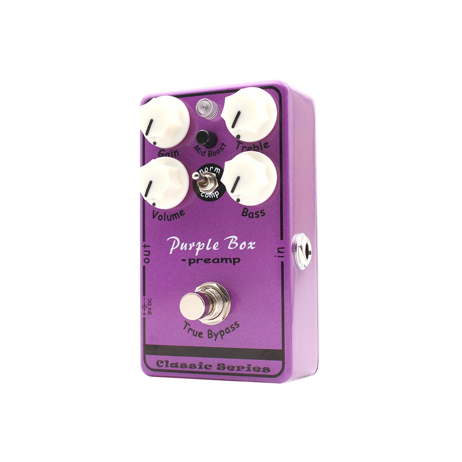 

MOSKYAUDIO Guitar Effects Pedal Purple Box Overdrive Preamp Boost Compressor Wide Dynamic Tone Control True Bypass