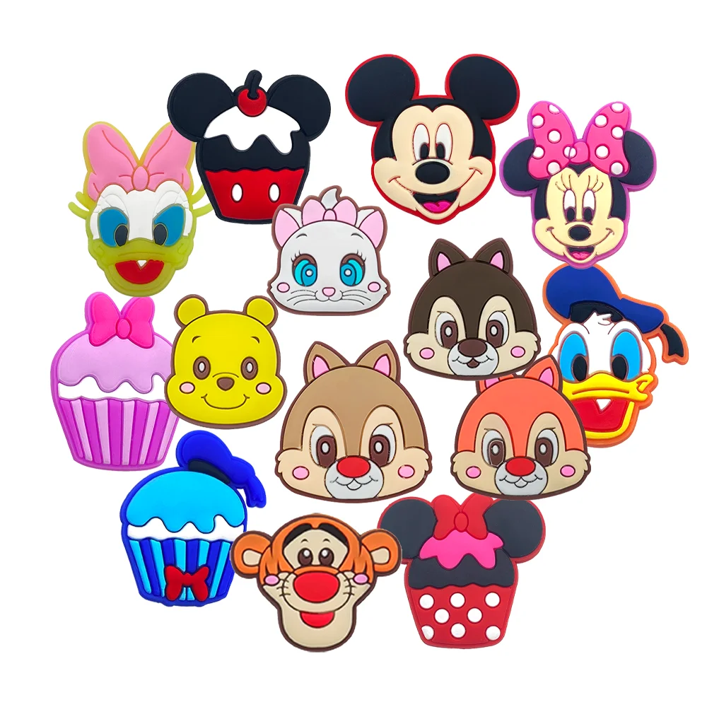 Miniso disney 1pcs schuh charms pvc zubehör diy cartoon mickey und minne schuhs chnalle sandale dekoration für kinder weihnachts geschenke