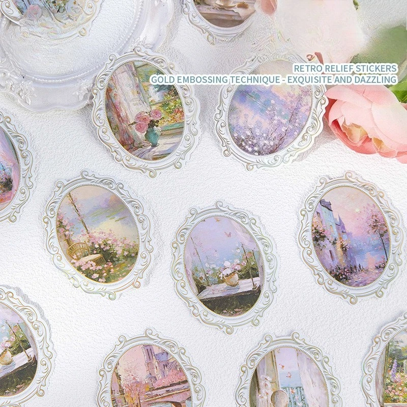 Vintage Baroque Border Sea Plant Flower Landscape Sticker Creative DIY Journal Material Collage Scrapbooking Stationery