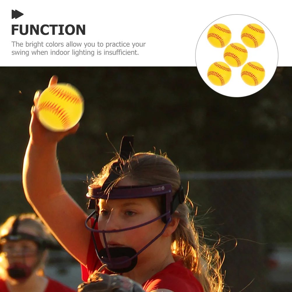 

5pcs Training Baseballs Pu Sponge Softballs For Practice Lightweight Sports Balls Indoor Outdoor Use Team Sports Training