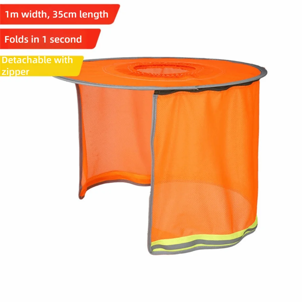 With Reflective Stripe Safety Hat Cap Visor Foldable Breathable Neck Shield Sun-proof Face and Neck Protection