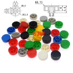 50pcs A37 Button cap Round without edges Equipped with B3F-4O55 tact switch 12*12*7.3 square head cap