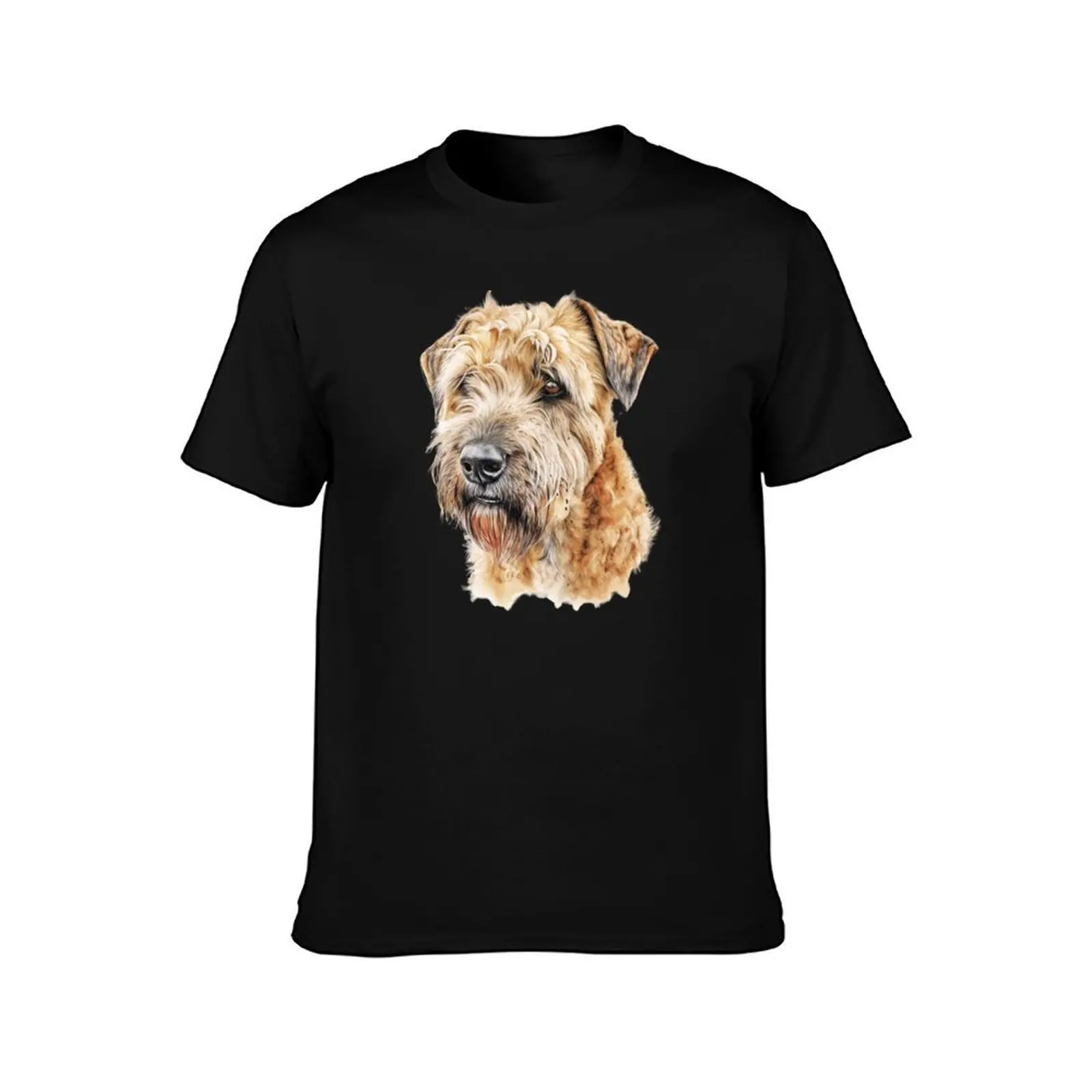 Watercolor Soft Coated Wheaten Terrier T-Shirt, Summer Casual Cotton Tee, Oversized Streetwear Tops, Vintage Graphic Print