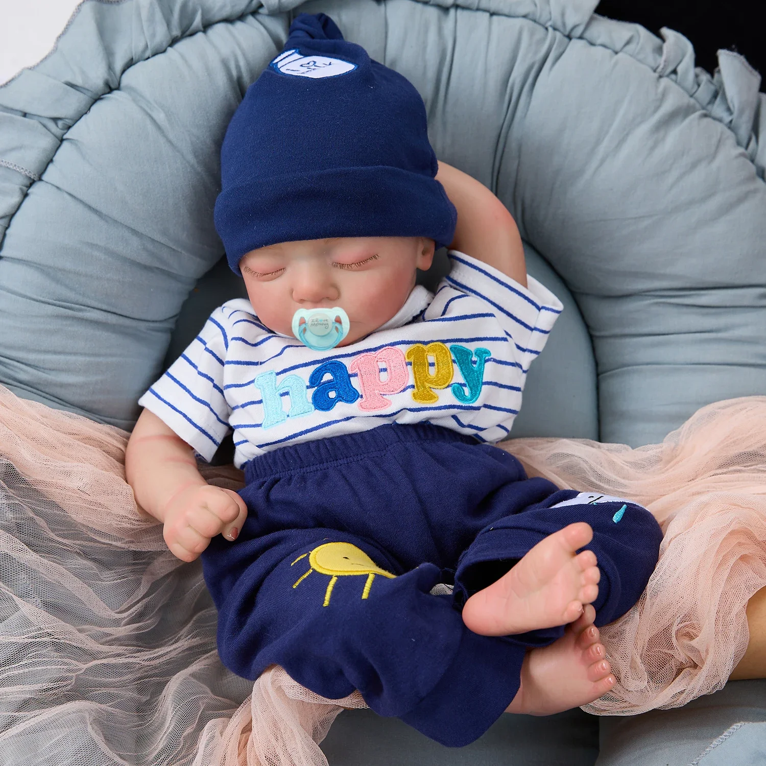 

17 Inch 43 CM 3D-Paint With Visible Veins Soft Silicone Reborn Baby Doll Toy Like Real Sleeping Alive Kids Boneca Art Bebe