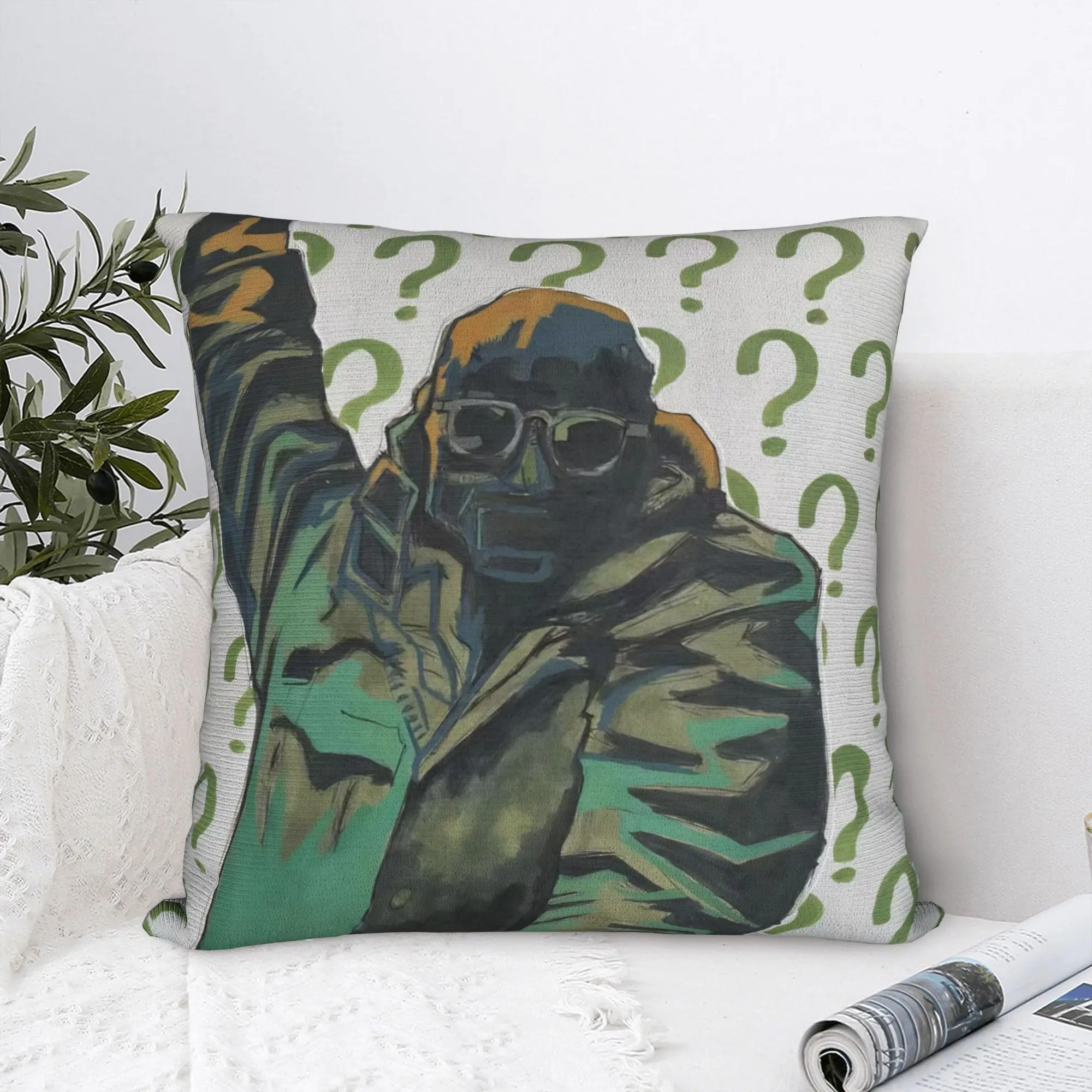 Paul Dano Riddler Square Pillow Cases Bat Man Cushion Cover Awesome Polyester Decorative Pillowcase for Living Room 40*40cm