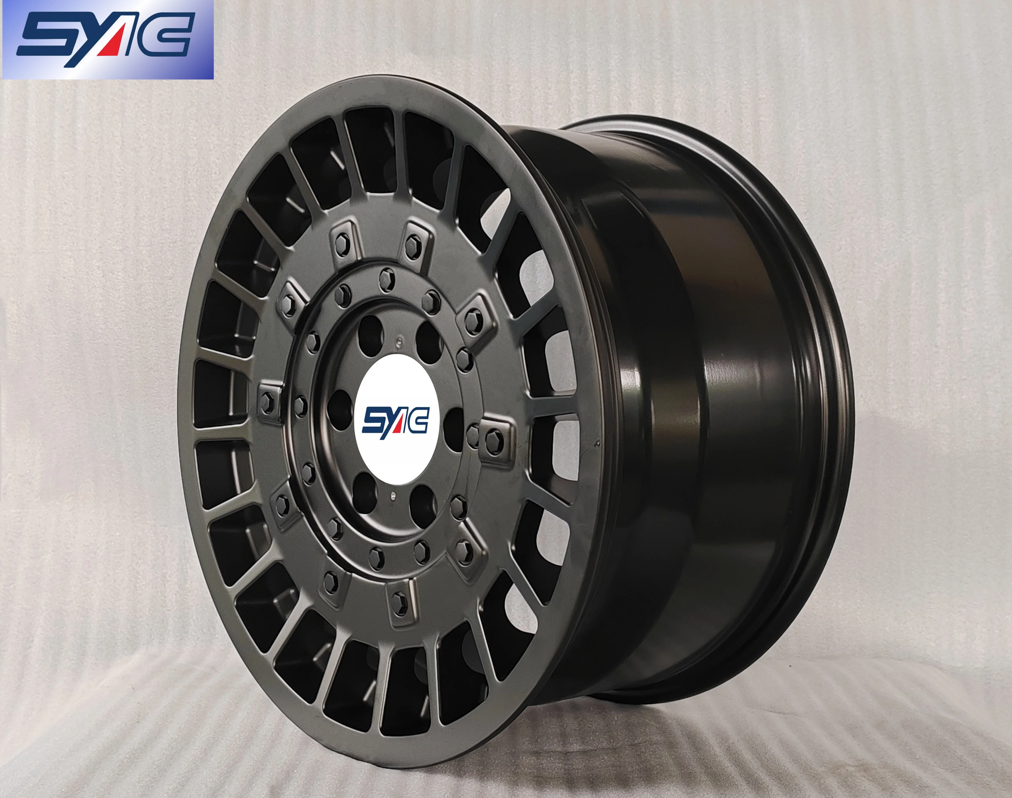 SYAC Factory Production Customized Forged 18 Inch Off Road Car Rims PCD6x139.7 Matte Black With Rivet Decoration Alloy Wheels