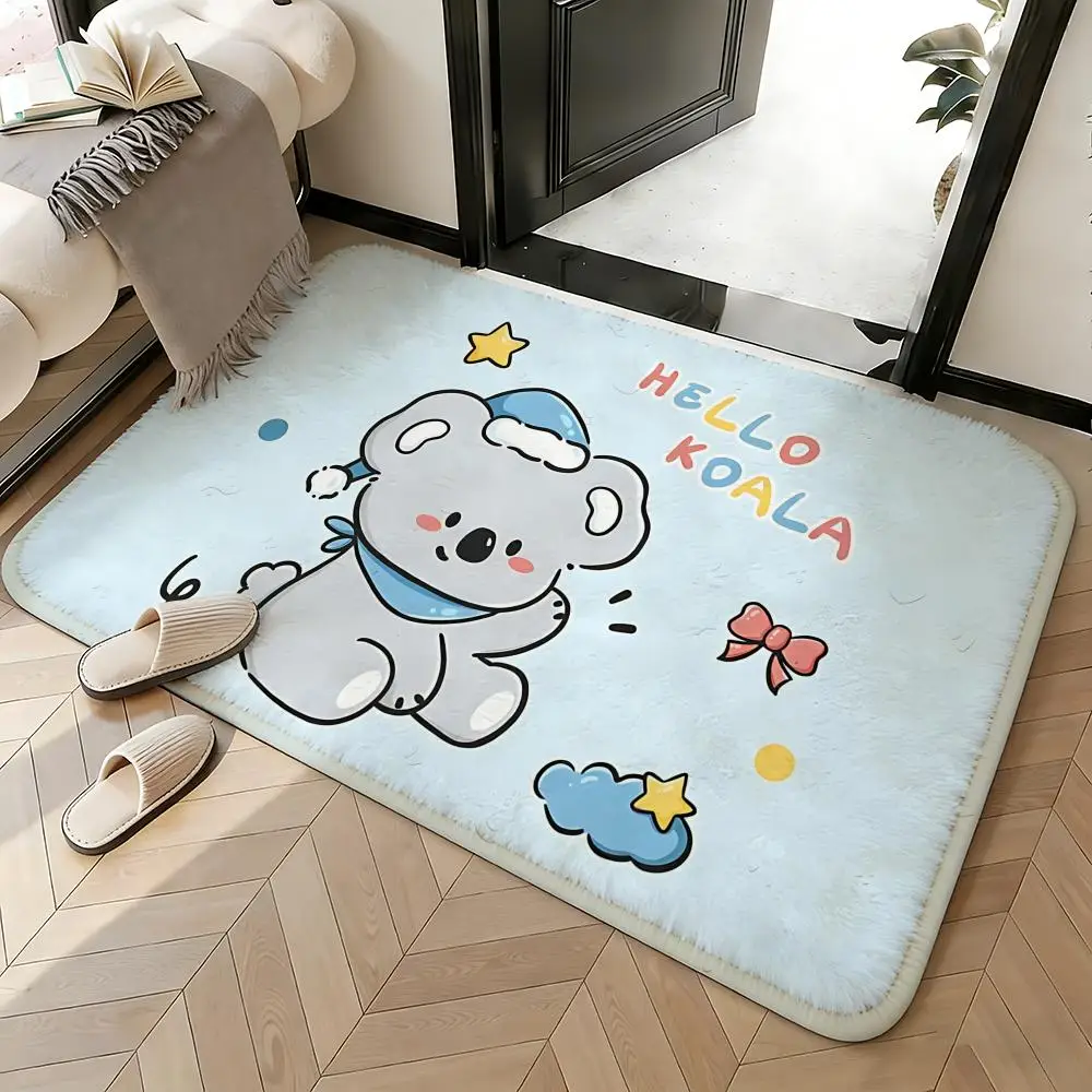 Soft Absorbent Non-Slip Rug Animal Koala Floor Mat Home Decor Doormat Bedroom Floor Mat Shower Carpet