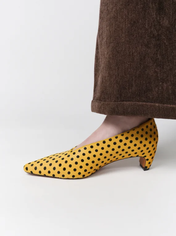 ALIAS MAE 2026 Early Spring New Spotted Horsehair Pointed Low Heel Women's Shallow Mouth Casual Versatile Single Shoes