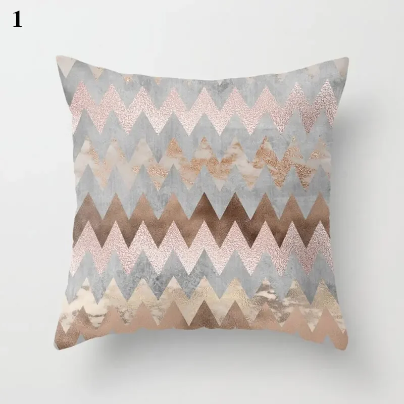 Pillowcase Rose Gold Geometric Pillowcase Printed Pillowcase Simplicity Modern Abstract Skin-friendly And Soft Decorative