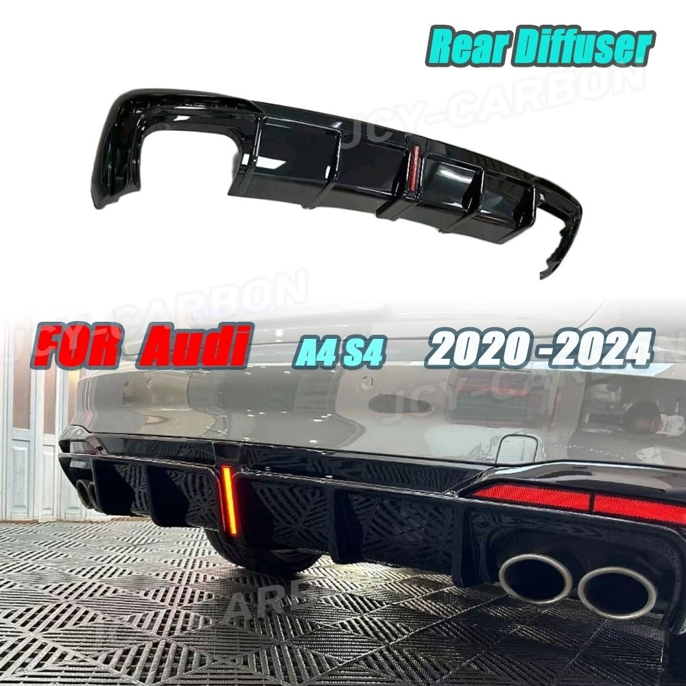 

JCYECF For Audi A4 S4 2020 2021 2022 2023 2024 Not Standard Rear Bumper Rear Diffuser With LED Light Car Tuning Parts