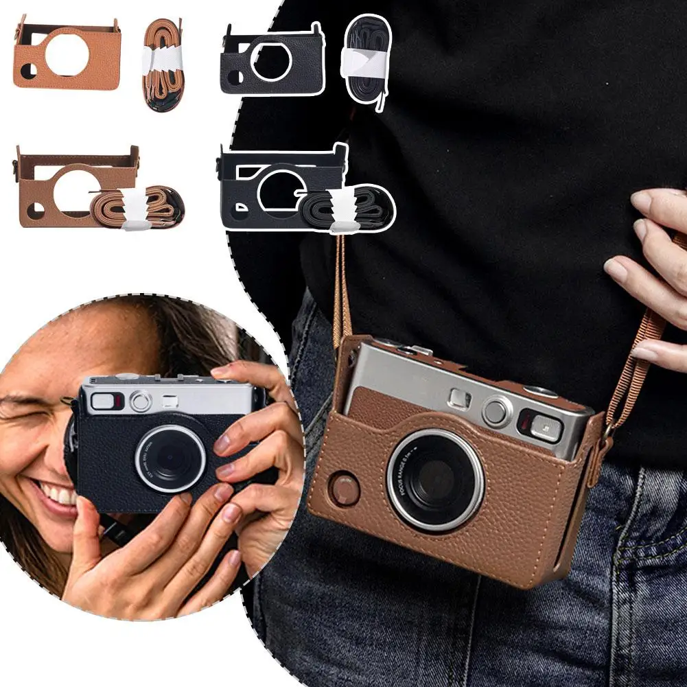 Leather Camera Case For Polaroid EVO Machine Storage Case Retro Casual Diagonal Cross Shoulder Instant Camera Protective Ba P5L9