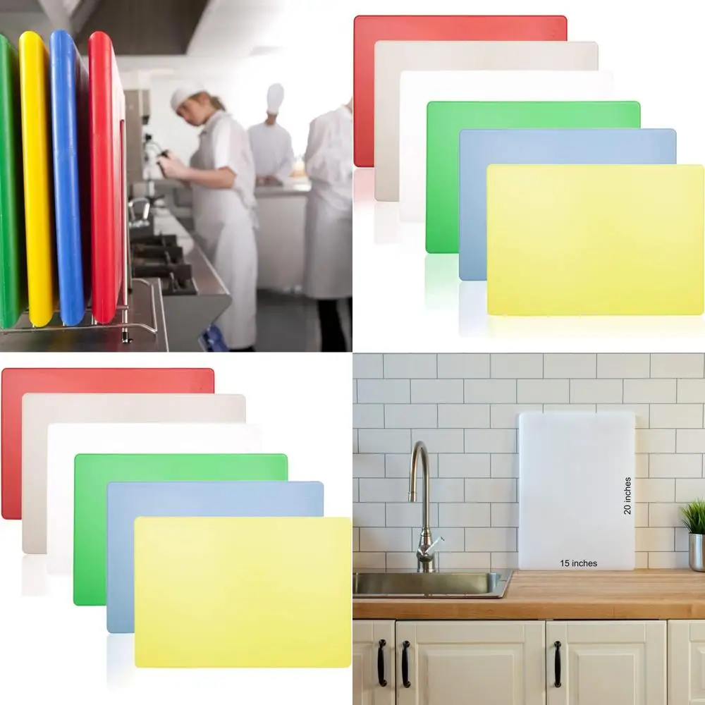 

Набор разноцветных разделочных досок из 6 предметов — 20 x 15 x 0,5, совместимый с HACCP для обеспечения безопасности пищевых продуктов и предотвращения поперечной устойчивости