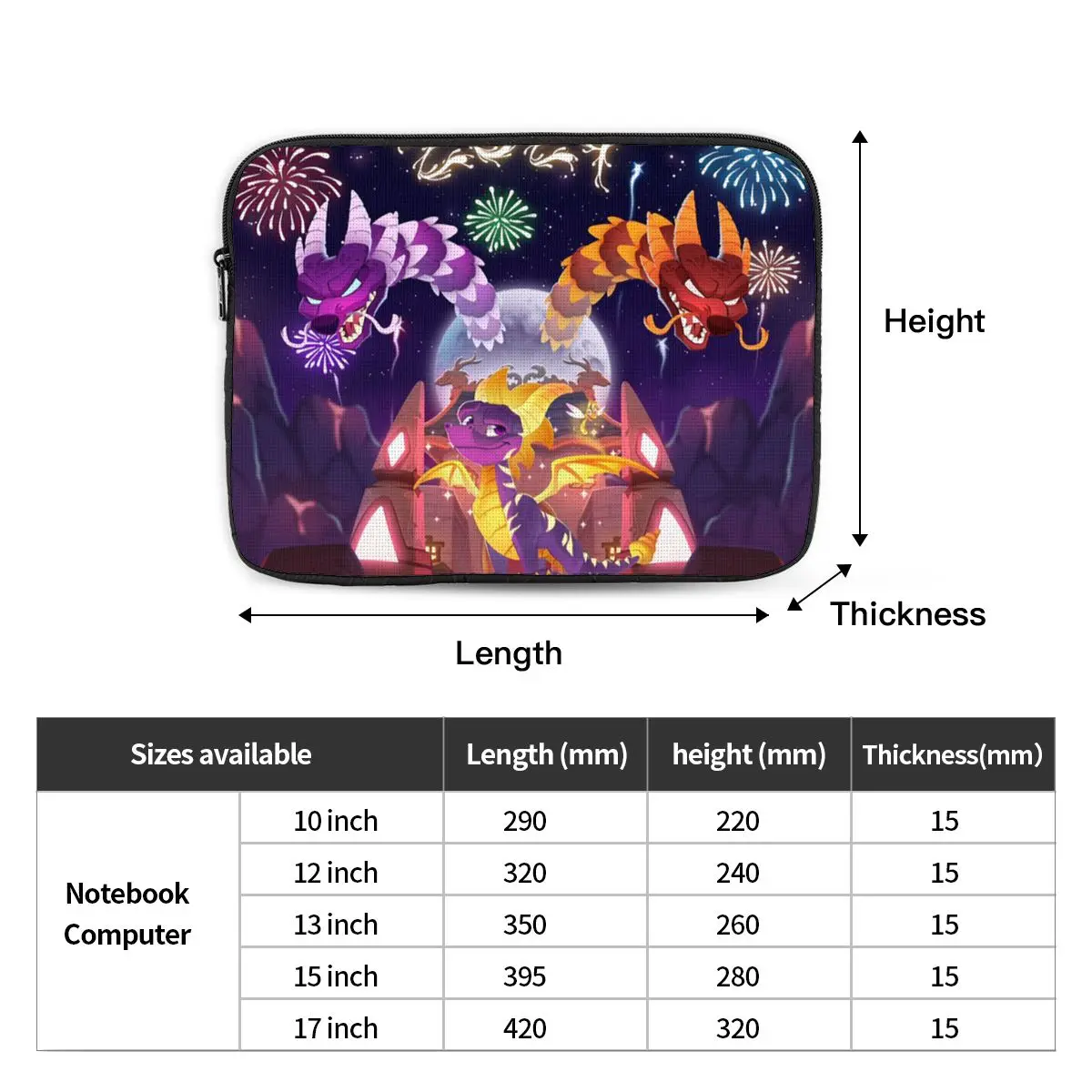 Ice Spyro Notebook Laptop Bag Case Pouch Notebook Sleeve Cover Bag Tablet Shockproof Case Bag