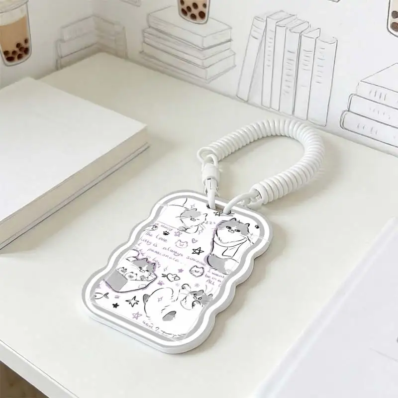 Cards Cover for Kpop Photocard Holder Photo Protector Student Bus/Meal Card Protection Case Stretchable Spring Cord