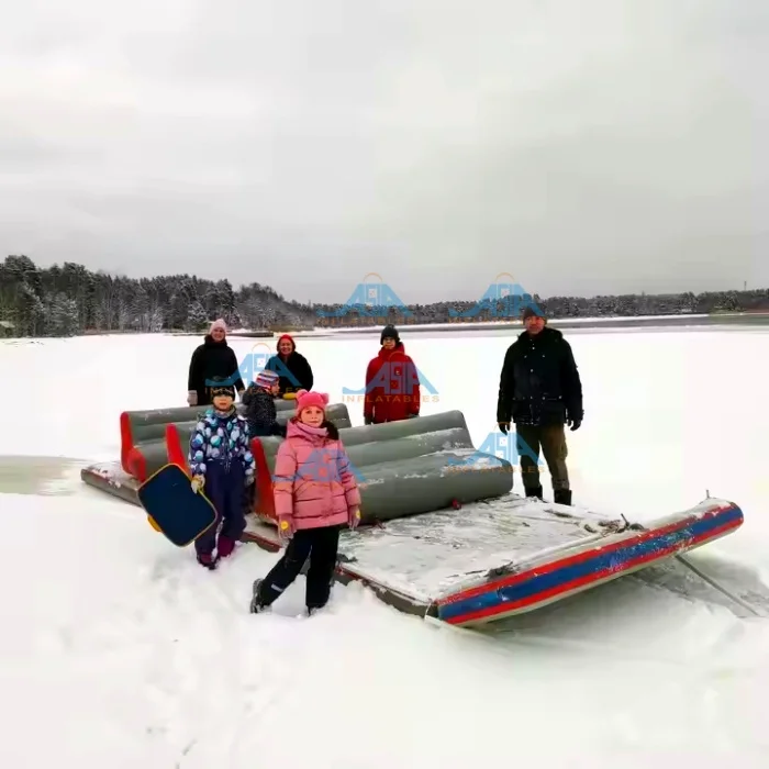 Heavy Duty Giant Inflatable Toboggan, Snow Sled Tube for Adults Kids, Winter Outdoor Sledding Fun