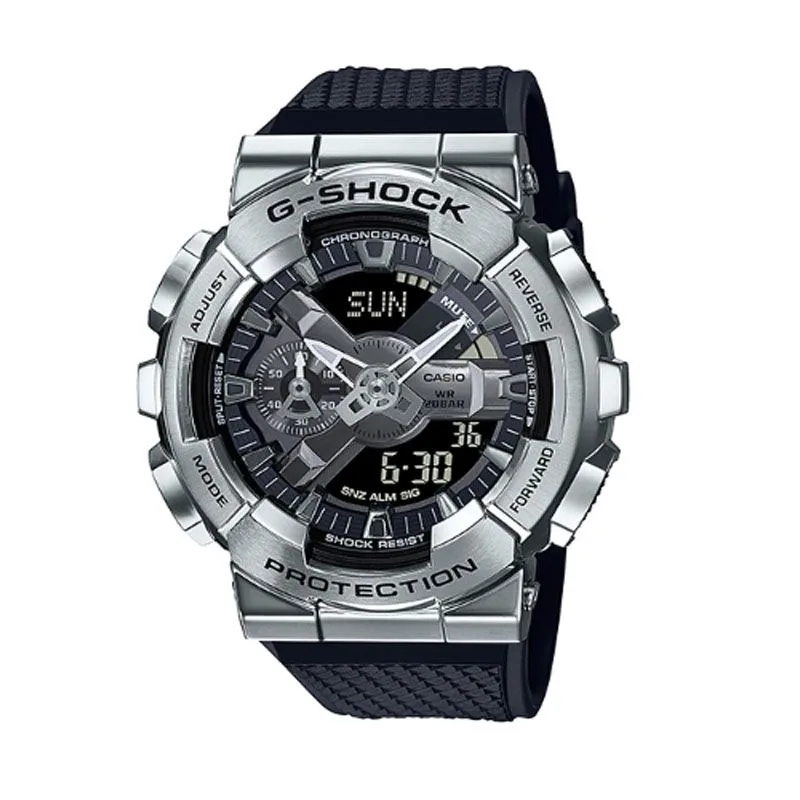 Casio GM-110 Watches for Men G SHOCK Quartz Clock Small Steel Gun Casual Multi-functional Outdoor Sport Shock-proof Dual Display