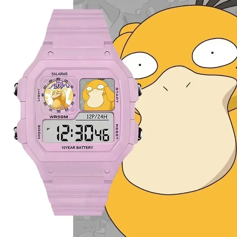 Niedliche Psyduck Cartoon-Armbanduhr Pokémon Elektronische Uhr mit Wecker & Timer Lustiges Urlaubsgeschenk – Detail 8