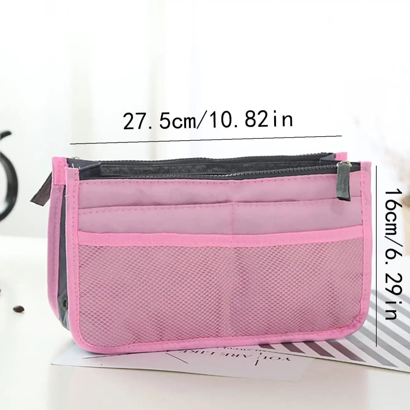 1PC-Organizer Insert Women Storage Bag Nylon Travel Insert Organizer Handbag Purse Large Liner Makeup Cosmetic Bag Tote Pouch