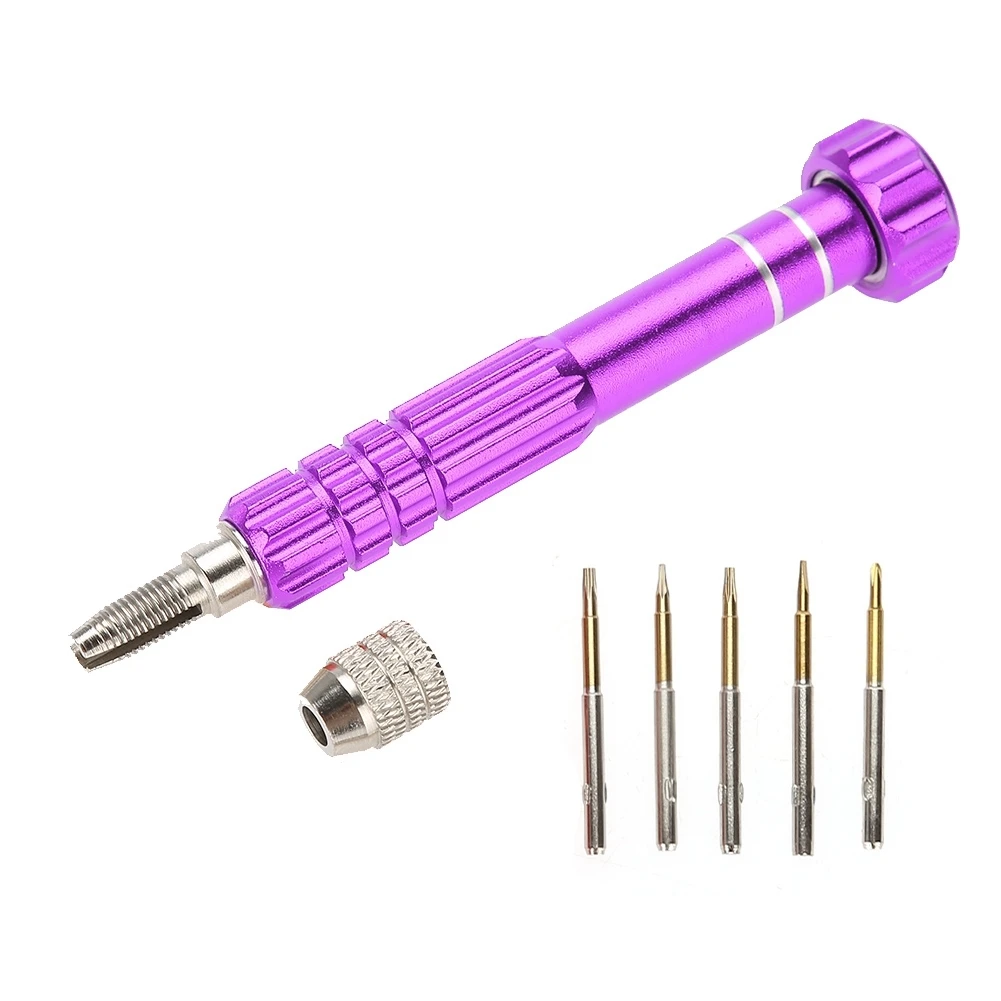Screwdriver Handle With 5 Precision Bits Phone Glasses Watch Repair Tool Kit