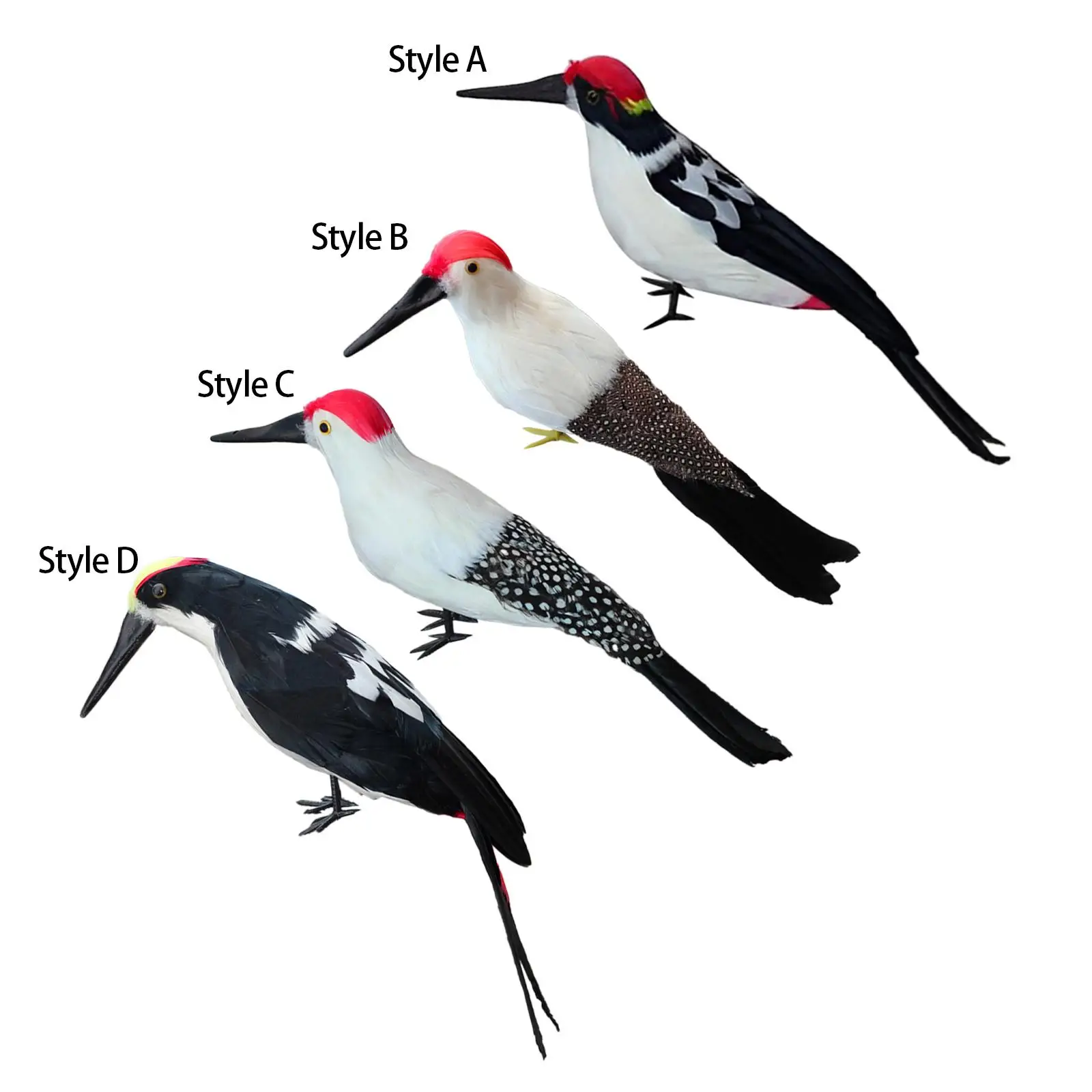 Simulation Woodpecker Decorative Realistic Art Cute Bird Artificial Feather Film