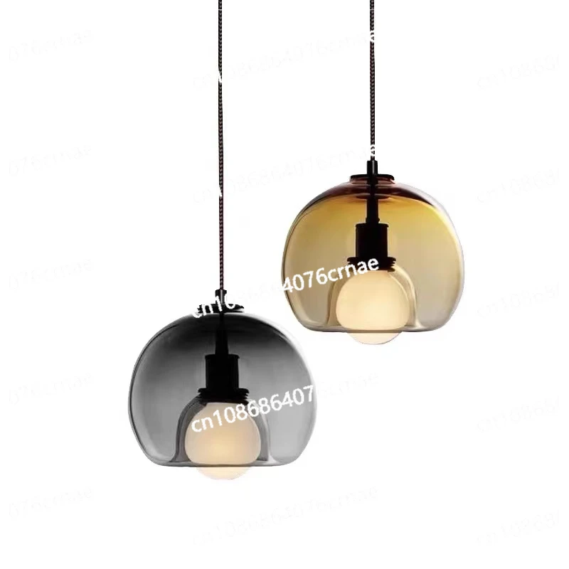 

Restaurant Small Pendant Light Luxury Creative Store Decoration Art Bar Counter Single Head Designer Glass Lampshade Lighting