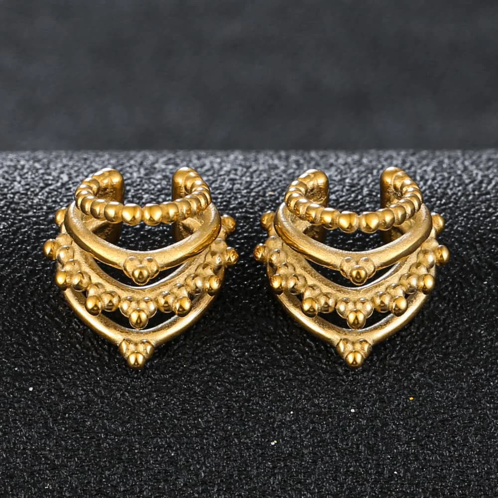 Giga 1/2Pc Punk Cool Ear Cuff Non-Piercing Ear Rings Ear Bone Clips for Women/Men Fake Piercing Jewelry Earrings Fashion